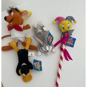 Vintage 1997 NWT Looney Tunes Plush Daffy Duck Bugs Bunny Tweety Bird Gonzales